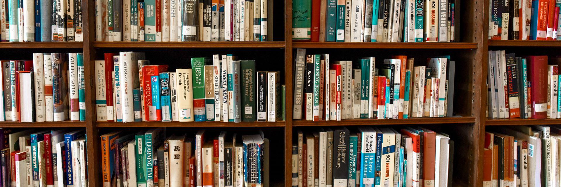 Verschiedene Bücher In Bücherregalen